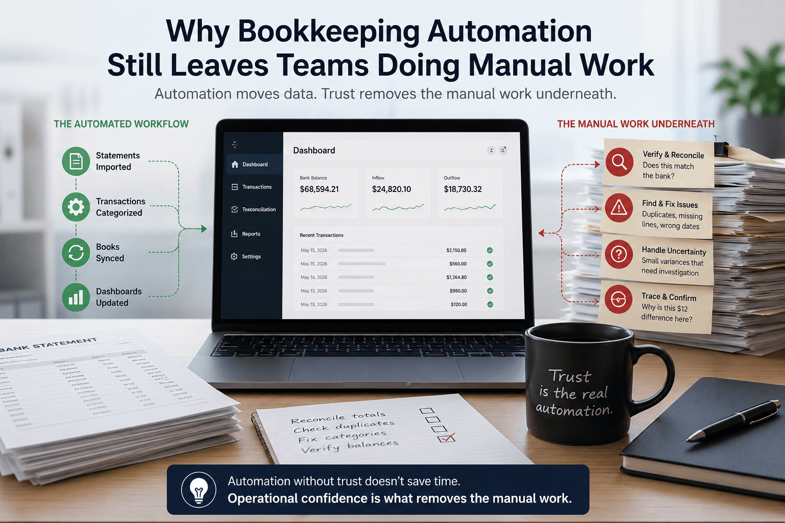 Why Bookkeeping Automation Still Leaves Teams Doing Manual Work